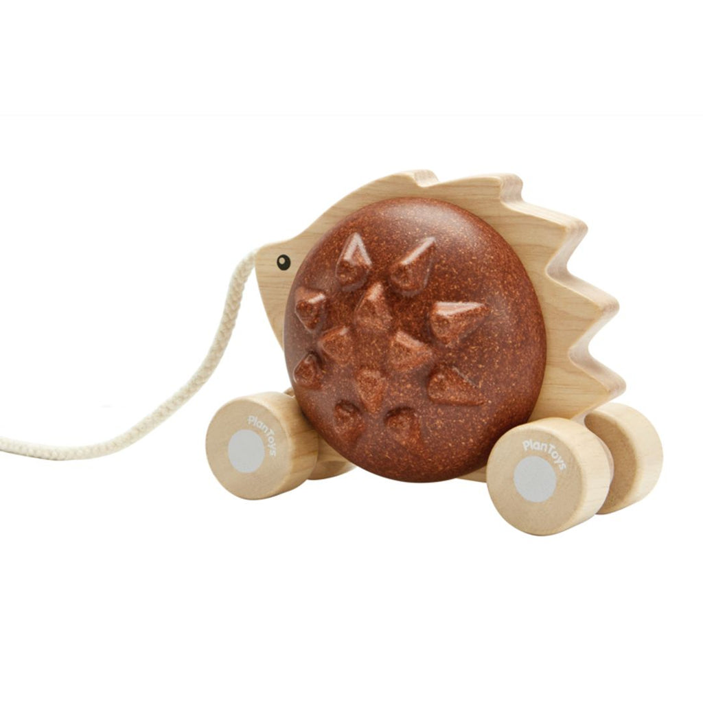 PlanToys brown Pull Along - Hedgehog wooden toy