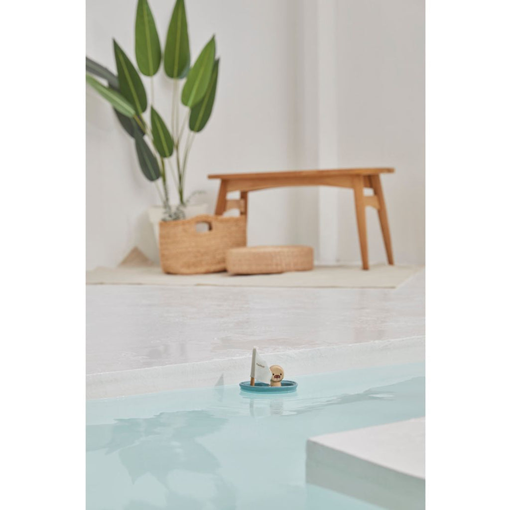 PlanToys Sailing Boat - Walrus - Modern Rustic wooden toy